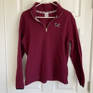 Victoria’s Secret PINK womens size S pullover burgundy fleece